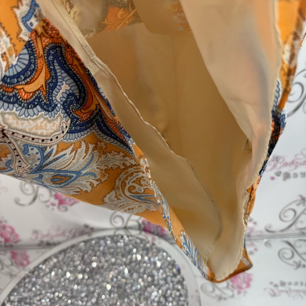 Lila rose dress flowy ornate orange blue white Paisley Print Sleeveless Dress - Picture 5 of 11